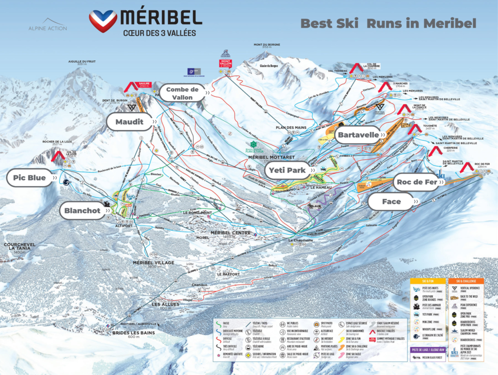 Piste Map - Best Ski Runs in Meribel